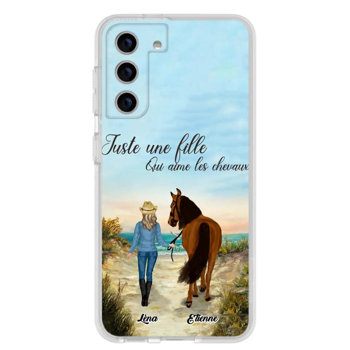 Étuis De Téléphone Personnalisés Pour Une Fille Qui Aime Les Chevaux - Cadeaux Personnalisés Pour Les Amoureux Des Chevaux - Jusqu'À 6 Chevaux - Juste Une Fille Qui Aime Les Chevaux