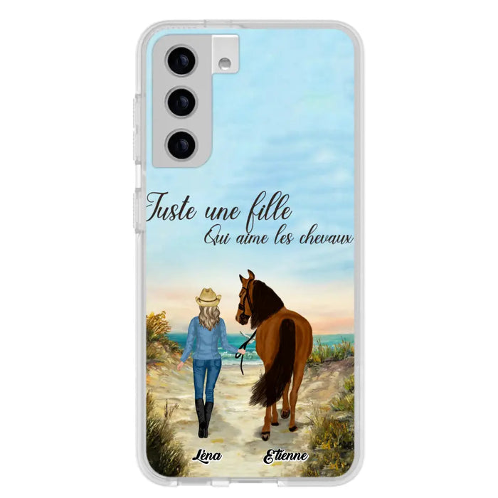 Étuis De Téléphone Personnalisés Pour Une Fille Qui Aime Les Chevaux - Cadeaux Personnalisés Pour Les Amoureux Des Chevaux - Jusqu'À 6 Chevaux - Juste Une Fille Qui Aime Les Chevaux