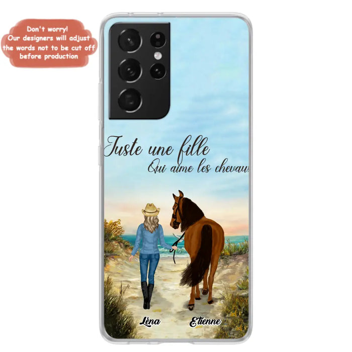 Étuis De Téléphone Personnalisés Pour Une Fille Qui Aime Les Chevaux - Cadeaux Personnalisés Pour Les Amoureux Des Chevaux - Jusqu'À 6 Chevaux - Juste Une Fille Qui Aime Les Chevaux