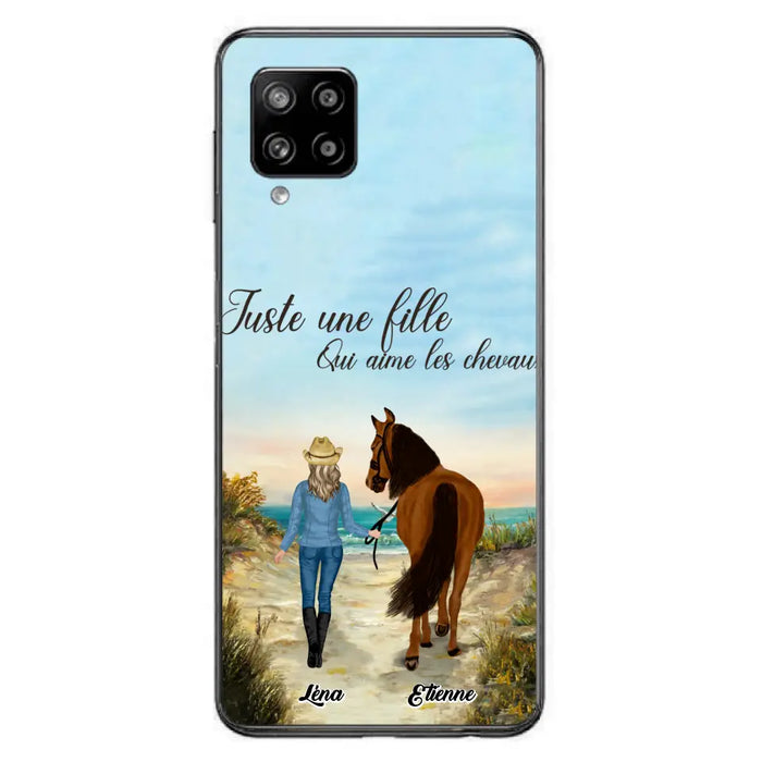 Étuis De Téléphone Personnalisés Pour Une Fille Qui Aime Les Chevaux - Cadeaux Personnalisés Pour Les Amoureux Des Chevaux - Jusqu'À 6 Chevaux - Juste Une Fille Qui Aime Les Chevaux