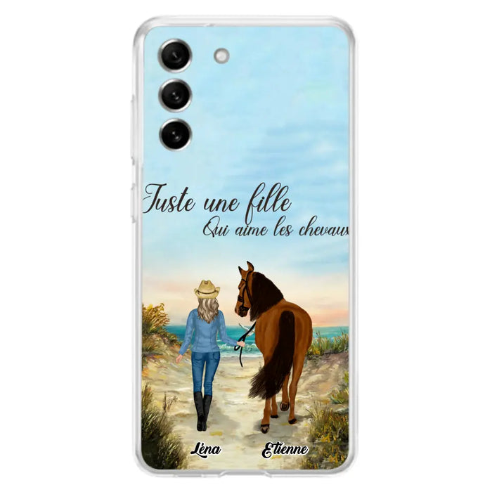 Étuis De Téléphone Personnalisés Pour Une Fille Qui Aime Les Chevaux - Cadeaux Personnalisés Pour Les Amoureux Des Chevaux - Jusqu'À 6 Chevaux - Juste Une Fille Qui Aime Les Chevaux