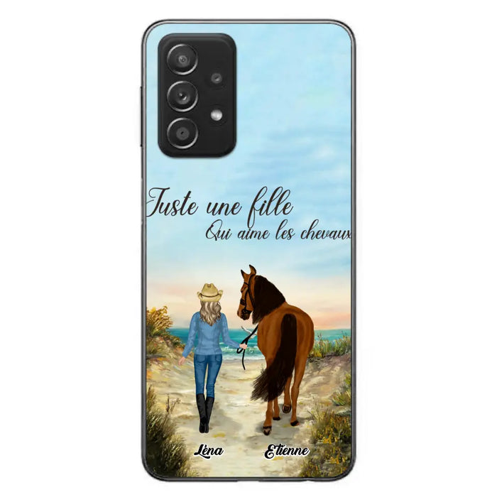 Étuis De Téléphone Personnalisés Pour Une Fille Qui Aime Les Chevaux - Cadeaux Personnalisés Pour Les Amoureux Des Chevaux - Jusqu'À 6 Chevaux - Juste Une Fille Qui Aime Les Chevaux