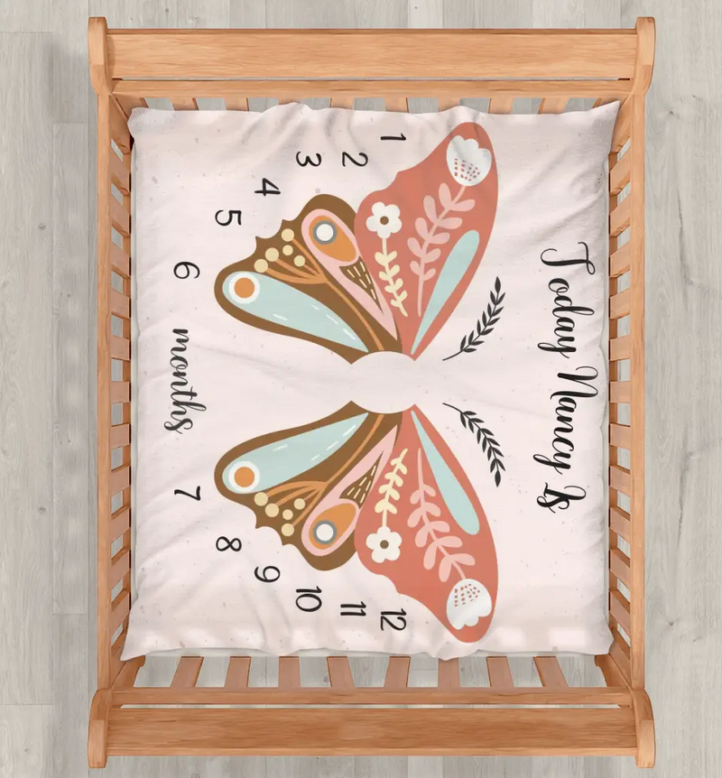 Personalized Baby Fleece Throw Blanket/Quilt - Birthday Gift Idea for Baby