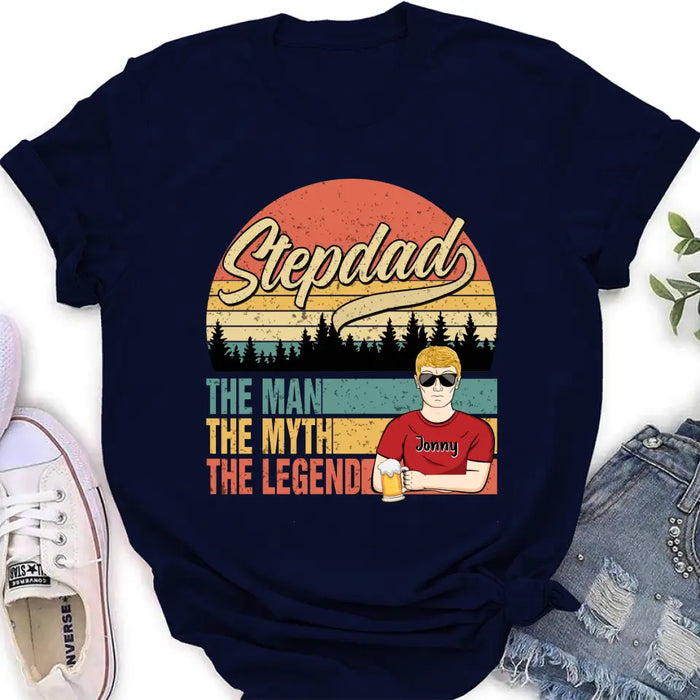 Custom Personalized Stepdad Shirt/Hoodie - Father's Day Gift Idea for Stepdad - The Man The Myth The Legend