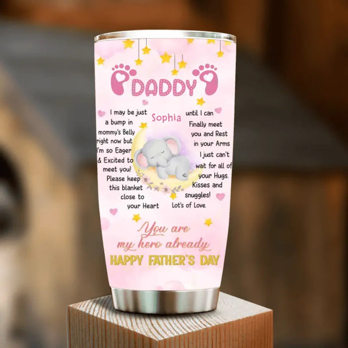 Personalized Father's Day Tumbler - Gift Idea For Father's Day 2023 - You Are My Hero Already