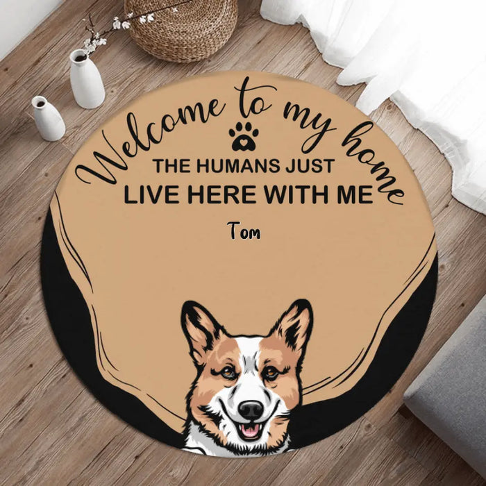 Custom Personalized Pet Round Rug - Upto 6 Dogs/Cats - Gift Idea for Dog/Cat Lovers - Welcome To My Home