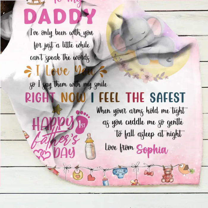 Custom Personalized Father's Day Quilt/Single Layer Fleece Blanket - Gift Idea For Father's Day 2024 - To My Daddy I've Only Been With You For Just A Little While