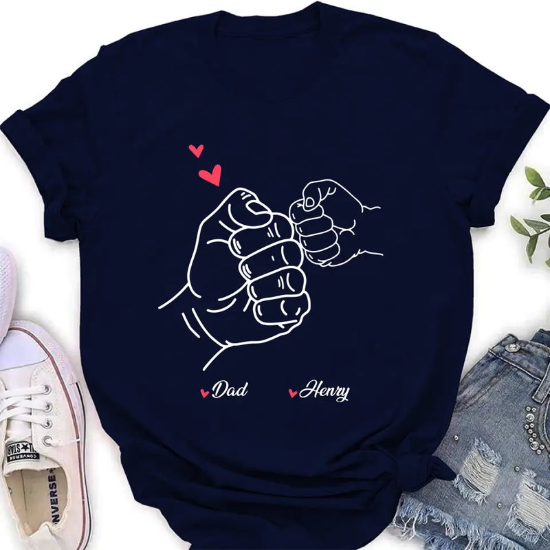 Personalized Papa & Kids Fist Bump Shirt/Hoodie - Gift Idea For Father/Kids/Father's Day - Custom Up to 7 Kids' Name