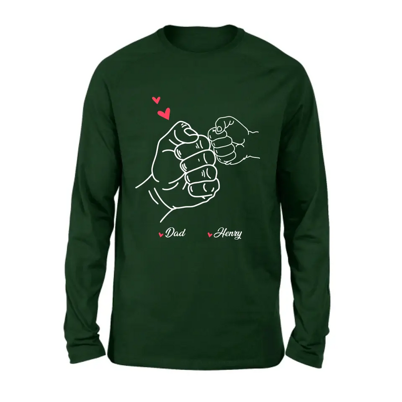 Personalized Papa & Kids Fist Bump Shirt/Hoodie - Gift Idea For Father/Kids/Father's Day - Custom Up to 7 Kids' Name