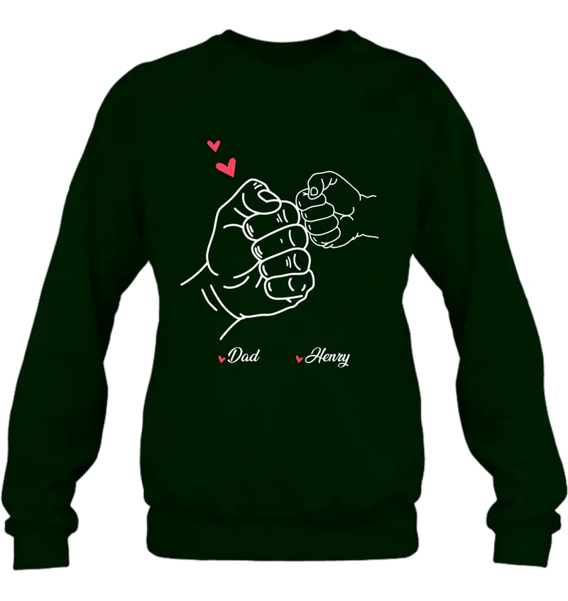 Personalized Papa & Kids Fist Bump Shirt/Hoodie - Gift Idea For Father/Kids/Father's Day - Custom Up to 7 Kids' Name