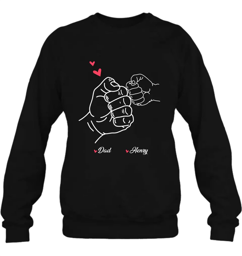 Personalized Papa & Kids Fist Bump Shirt/Hoodie - Gift Idea For Father/Kids/Father's Day - Custom Up to 7 Kids' Name
