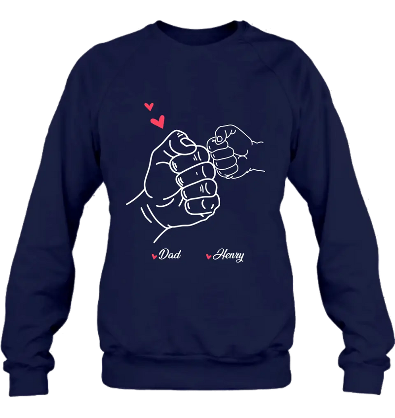 Personalized Papa & Kids Fist Bump Shirt/Hoodie - Gift Idea For Father/Kids/Father's Day - Custom Up to 7 Kids' Name