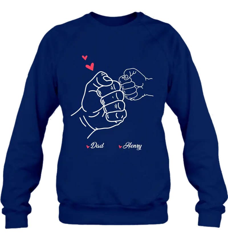 Personalized Papa & Kids Fist Bump Shirt/Hoodie - Gift Idea For Father/Kids/Father's Day - Custom Up to 7 Kids' Name