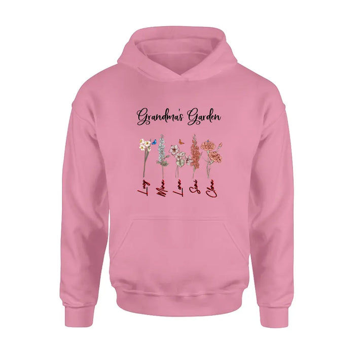 Personalized Grandma's Garden Shirt/Hoodie - Gift Idea For Grandma - Up to 5 Flowers - Grandma's Garden