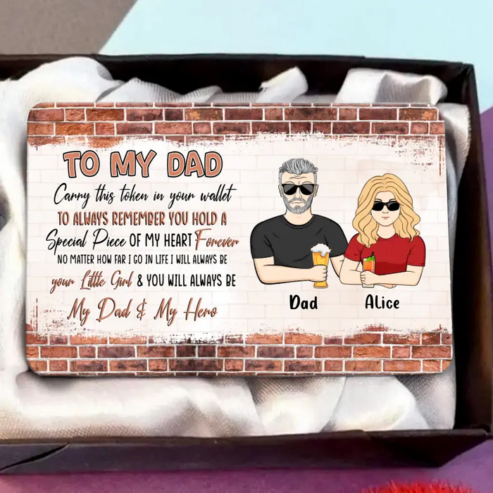 Custom Personalized To My Dad Aluminum Wallet Card - Gift Idea For Father's Day From Daughter - My Dad My Hero