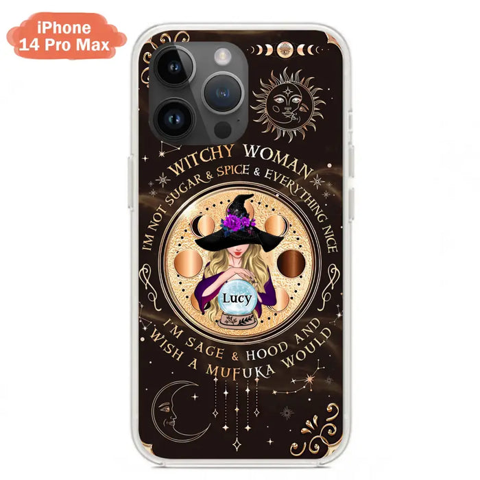 Custom Personalized Witchy Woman Phone Case - Gift Idea For Witch/ Friends/ Birthday/ Halloween Day - I'm Not Sugar & Spice & Everything Nice - Case For iPhone/Samsung