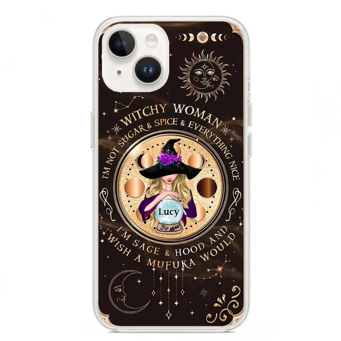 Custom Personalized Witchy Woman Phone Case - Gift Idea For Witch/ Friends/ Birthday/ Halloween Day - I'm Not Sugar & Spice & Everything Nice - Case For iPhone/Samsung