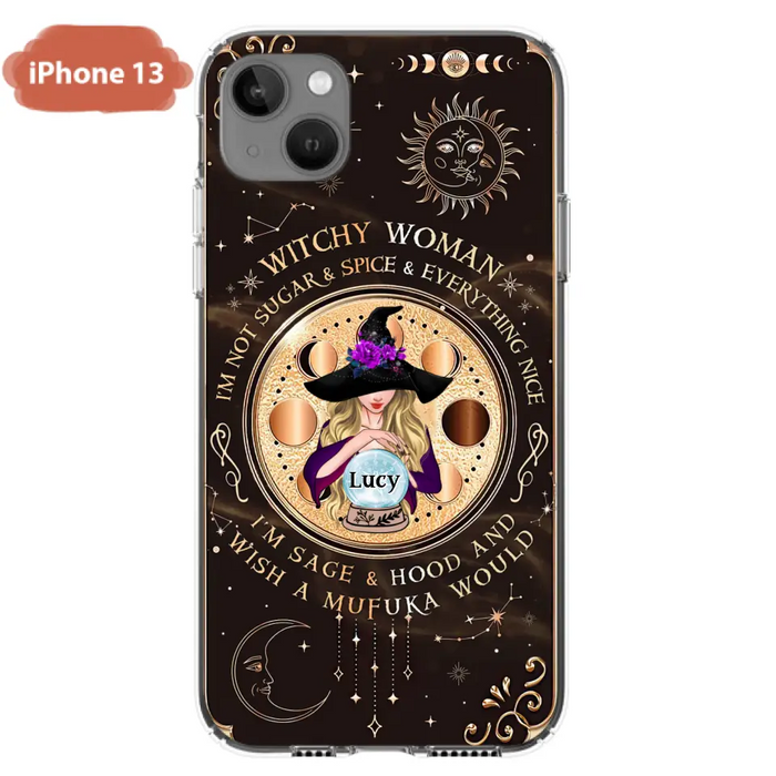 Custom Personalized Witchy Woman Phone Case - Gift Idea For Witch/ Friends/ Birthday/ Halloween Day - I'm Not Sugar & Spice & Everything Nice - Case For iPhone/Samsung