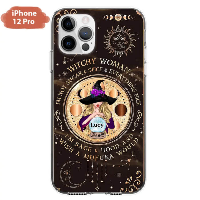 Custom Personalized Witchy Woman Phone Case - Gift Idea For Witch/ Friends/ Birthday/ Halloween Day - I'm Not Sugar & Spice & Everything Nice - Case For iPhone/Samsung