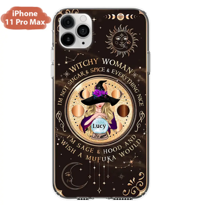 Custom Personalized Witchy Woman Phone Case - Gift Idea For Witch/ Friends/ Birthday/ Halloween Day - I'm Not Sugar & Spice & Everything Nice - Case For iPhone/Samsung