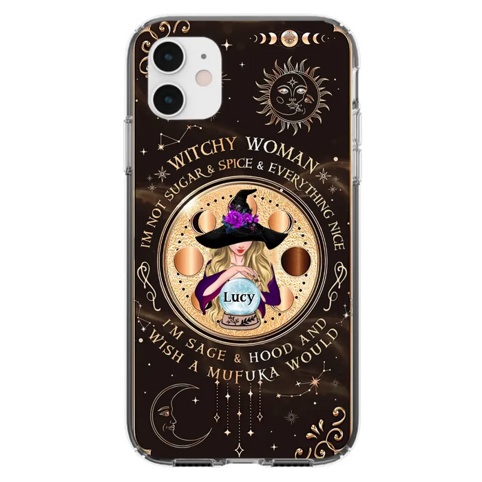 Custom Personalized Witchy Woman Phone Case - Gift Idea For Witch/ Friends/ Birthday/ Halloween Day - I'm Not Sugar & Spice & Everything Nice - Case For iPhone/Samsung