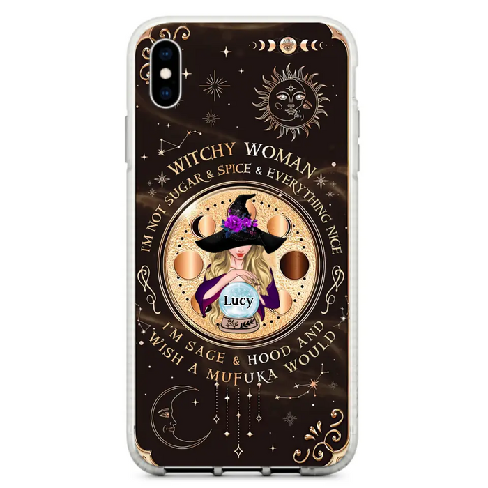 Custom Personalized Witchy Woman Phone Case - Gift Idea For Witch/ Friends/ Birthday/ Halloween Day - I'm Not Sugar & Spice & Everything Nice - Case For iPhone/Samsung