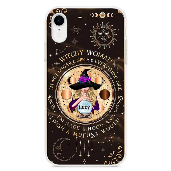 Custom Personalized Witchy Woman Phone Case - Gift Idea For Witch/ Friends/ Birthday/ Halloween Day - I'm Not Sugar & Spice & Everything Nice - Case For iPhone/Samsung