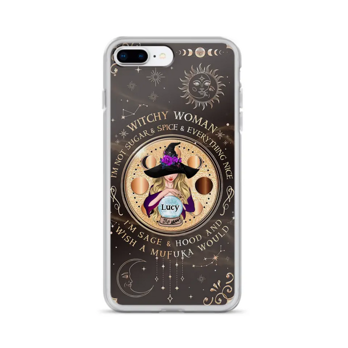 Custom Personalized Witchy Woman Phone Case - Gift Idea For Witch/ Friends/ Birthday/ Halloween Day - I'm Not Sugar & Spice & Everything Nice - Case For iPhone/Samsung