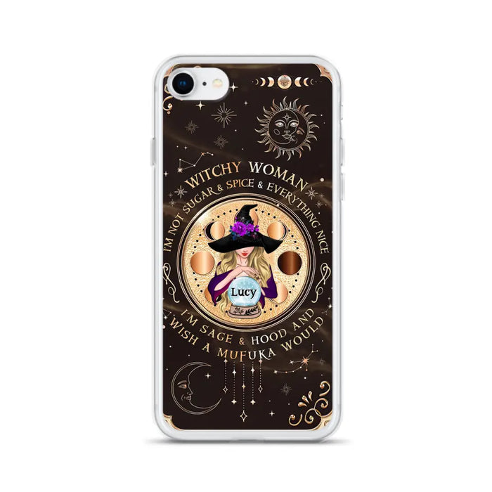 Custom Personalized Witchy Woman Phone Case - Gift Idea For Witch/ Friends/ Birthday/ Halloween Day - I'm Not Sugar & Spice & Everything Nice - Case For iPhone/Samsung