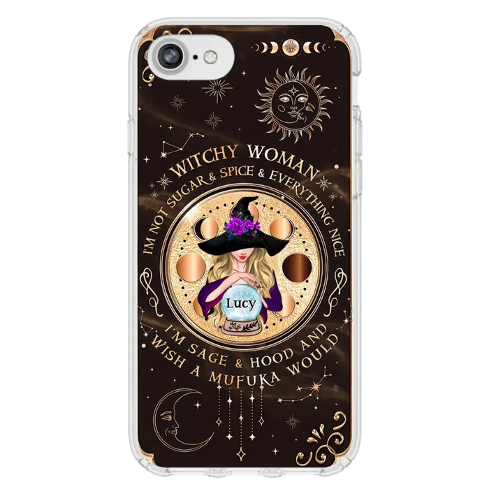 Custom Personalized Witchy Woman Phone Case - Gift Idea For Witch/ Friends/ Birthday/ Halloween Day - I'm Not Sugar & Spice & Everything Nice - Case For iPhone/Samsung