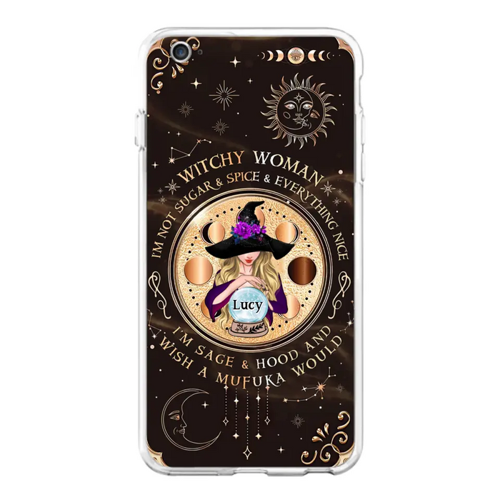 Custom Personalized Witchy Woman Phone Case - Gift Idea For Witch/ Friends/ Birthday/ Halloween Day - I'm Not Sugar & Spice & Everything Nice - Case For iPhone/Samsung