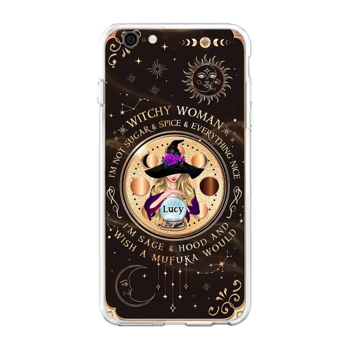 Custom Personalized Witchy Woman Phone Case - Gift Idea For Witch/ Friends/ Birthday/ Halloween Day - I'm Not Sugar & Spice & Everything Nice - Case For iPhone/Samsung