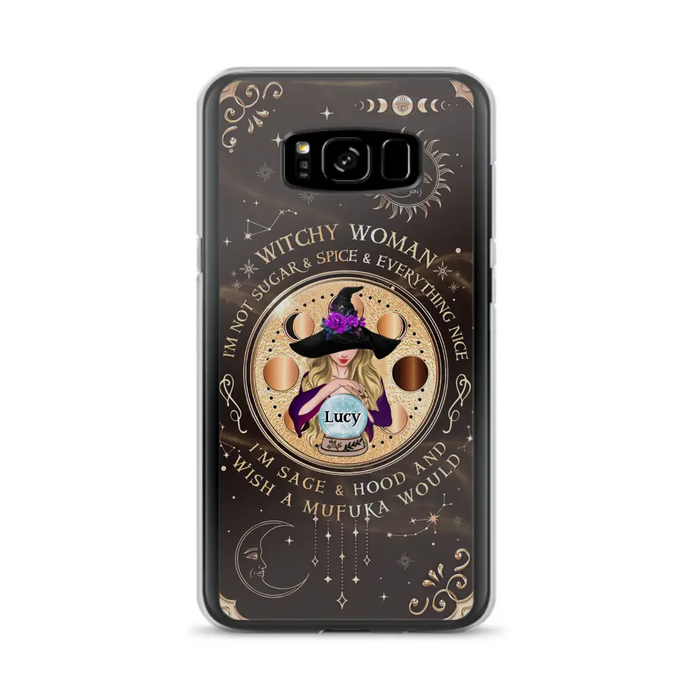 Custom Personalized Witchy Woman Phone Case - Gift Idea For Witch/ Friends/ Birthday/ Halloween Day - I'm Not Sugar & Spice & Everything Nice - Case For iPhone/Samsung