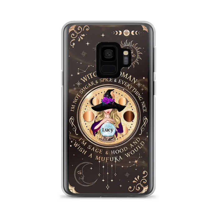 Custom Personalized Witchy Woman Phone Case - Gift Idea For Witch/ Friends/ Birthday/ Halloween Day - I'm Not Sugar & Spice & Everything Nice - Case For iPhone/Samsung