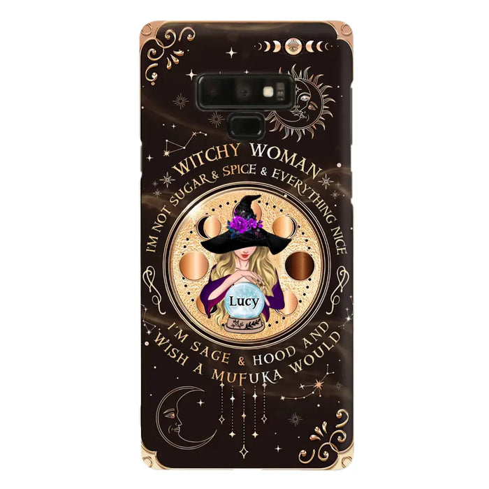 Custom Personalized Witchy Woman Phone Case - Gift Idea For Witch/ Friends/ Birthday/ Halloween Day - I'm Not Sugar & Spice & Everything Nice - Case For iPhone/Samsung