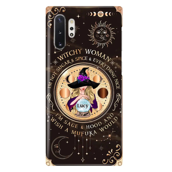 Custom Personalized Witchy Woman Phone Case - Gift Idea For Witch/ Friends/ Birthday/ Halloween Day - I'm Not Sugar & Spice & Everything Nice - Case For iPhone/Samsung