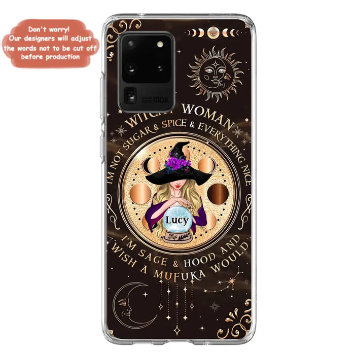 Custom Personalized Witchy Woman Phone Case - Gift Idea For Witch/ Friends/ Birthday/ Halloween Day - I'm Not Sugar & Spice & Everything Nice - Case For iPhone/Samsung