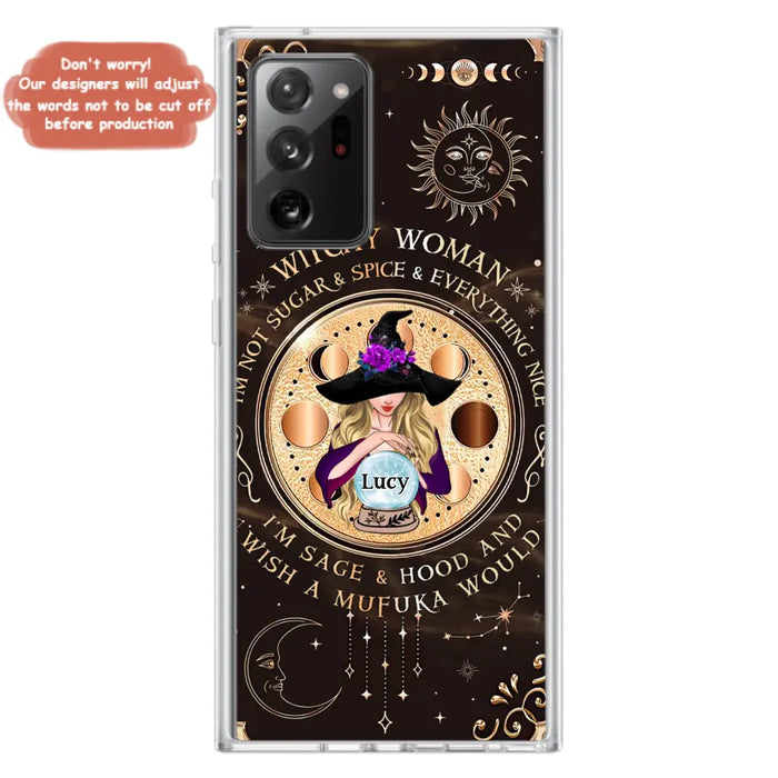 Custom Personalized Witchy Woman Phone Case - Gift Idea For Witch/ Friends/ Birthday/ Halloween Day - I'm Not Sugar & Spice & Everything Nice - Case For iPhone/Samsung