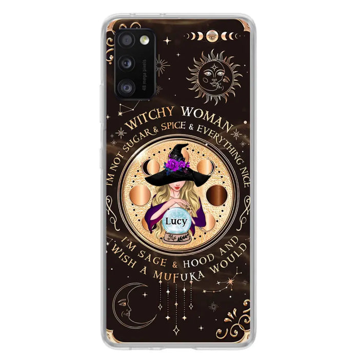 Custom Personalized Witchy Woman Phone Case - Gift Idea For Witch/ Friends/ Birthday/ Halloween Day - I'm Not Sugar & Spice & Everything Nice - Case For iPhone/Samsung