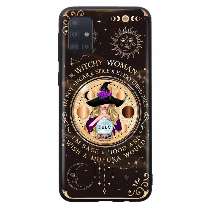 Custom Personalized Witchy Woman Phone Case - Gift Idea For Witch/ Friends/ Birthday/ Halloween Day - I'm Not Sugar & Spice & Everything Nice - Case For iPhone/Samsung