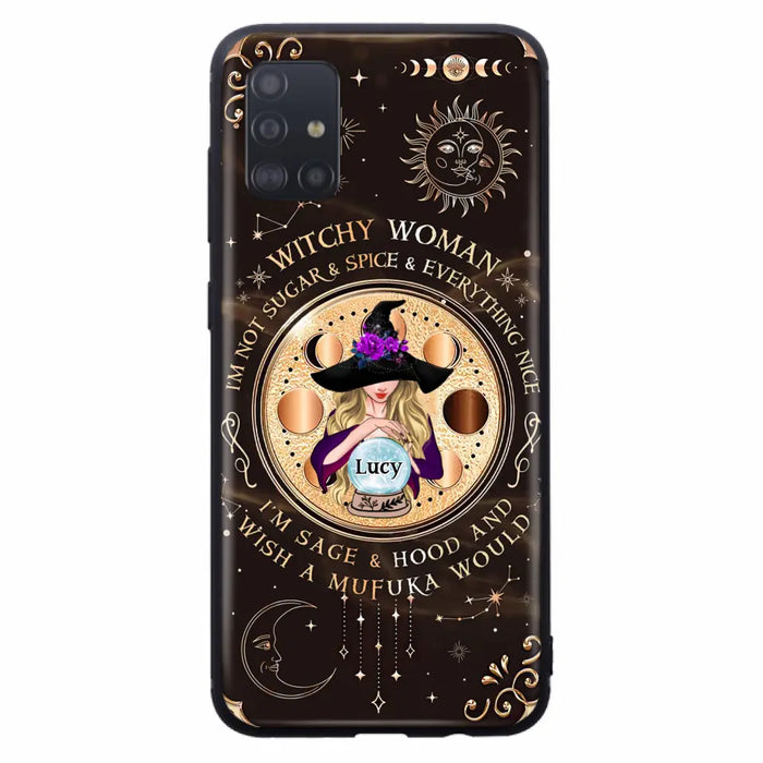 Custom Personalized Witchy Woman Phone Case - Gift Idea For Witch/ Friends/ Birthday/ Halloween Day - I'm Not Sugar & Spice & Everything Nice - Case For iPhone/Samsung