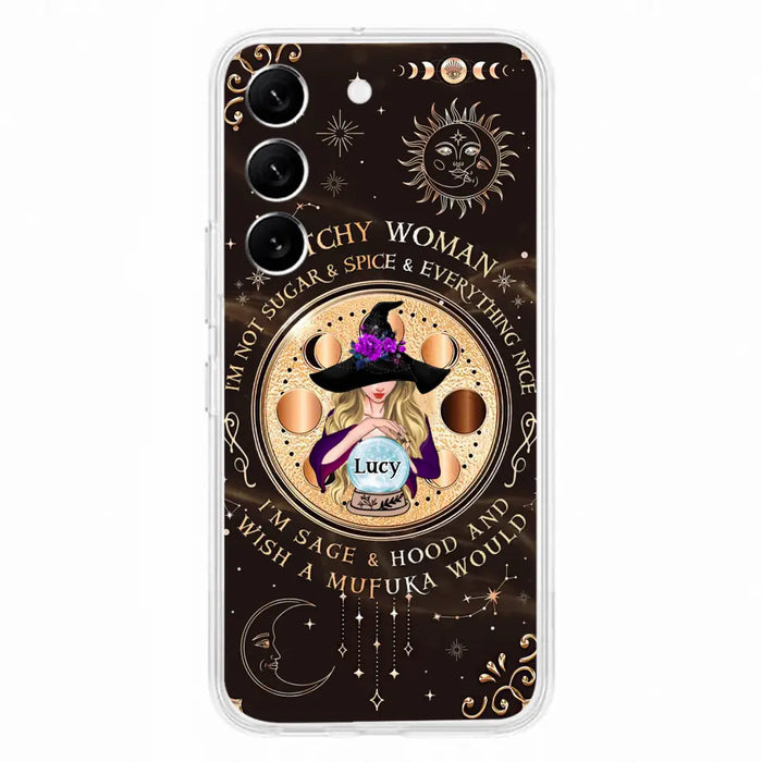 Custom Personalized Witchy Woman Phone Case - Gift Idea For Witch/ Friends/ Birthday/ Halloween Day - I'm Not Sugar & Spice & Everything Nice - Case For iPhone/Samsung