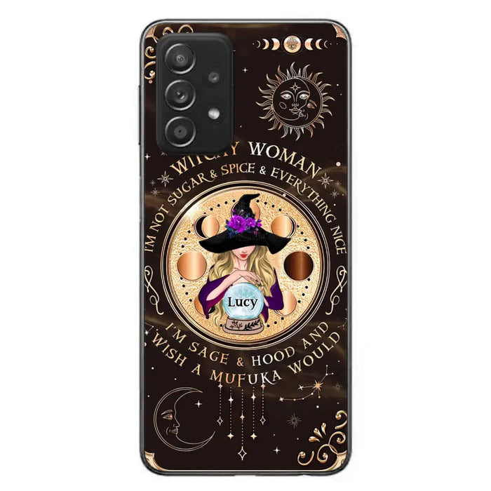 Custom Personalized Witchy Woman Phone Case - Gift Idea For Witch/ Friends/ Birthday/ Halloween Day - I'm Not Sugar & Spice & Everything Nice - Case For iPhone/Samsung