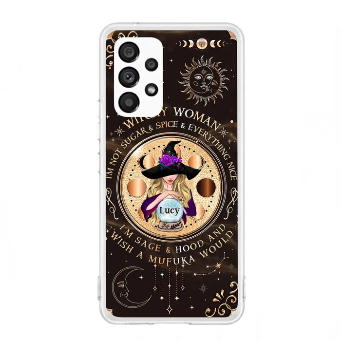 Custom Personalized Witchy Woman Phone Case - Gift Idea For Witch/ Friends/ Birthday/ Halloween Day - I'm Not Sugar & Spice & Everything Nice - Case For iPhone/Samsung