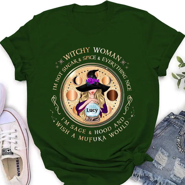 Custom Personalized Witchy Woman Shirt/ Hoodie - Gift Idea For Witch/ Friends/ Birthday/ Halloween Day - I'm Not Sugar & Spice & Everything Nice