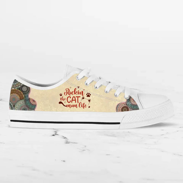 Custom Personalized Cat Mom Canvas Sneakers - Upto 5 Cats - Mother's Day Gift Idea for Cat Lovers - Rockin' The Cat Mom Life