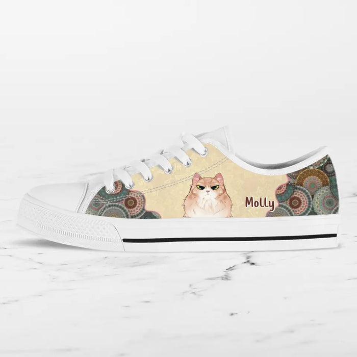 Custom Personalized Cat Mom Canvas Sneakers - Upto 5 Cats - Mother's Day Gift Idea for Cat Lovers - Rockin' The Cat Mom Life