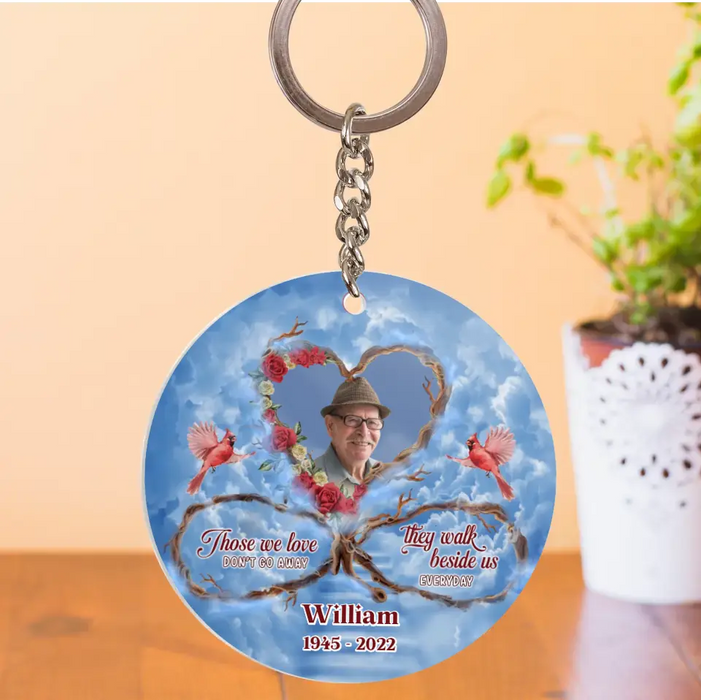 Custom Personalized Memorial Photo Acrylic Keychain - Memorial Gift Idea For Mother's Day/Father's Day - Those We Love Don't Go Away They Walk Beside Us Everyday