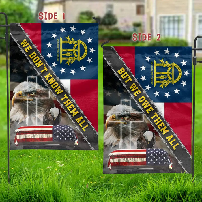 Custom Personalized Memorial Day 2 Sides Flag Sign  - Memorial Day/  Independence Day Gift Idea - We Don't Know Them All But We Owe Them All