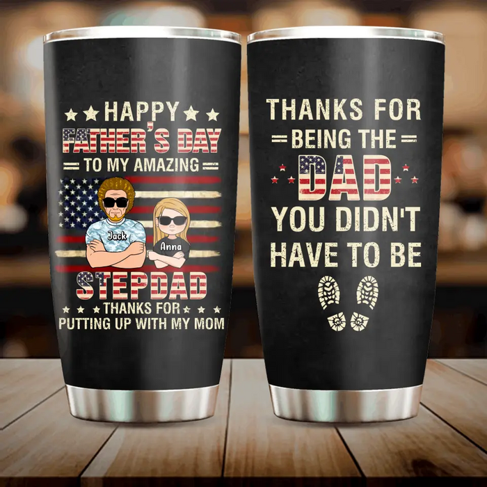 Custom Personalized Step Father Tumbler - Father's Day Gift Idea For Step Father